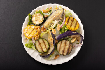 グリルズッキーニと揚げナスのサラダ