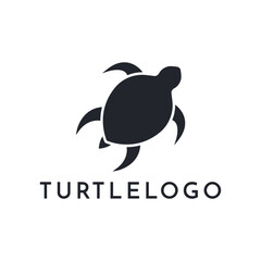 Turtle silhouette logo design template