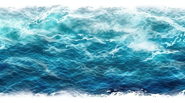 Ocean Water Surface Isolated On Transparent Background