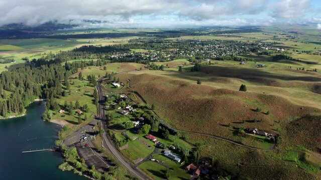 Heading into the town of Joseph, Oregon from Wallowa Lake