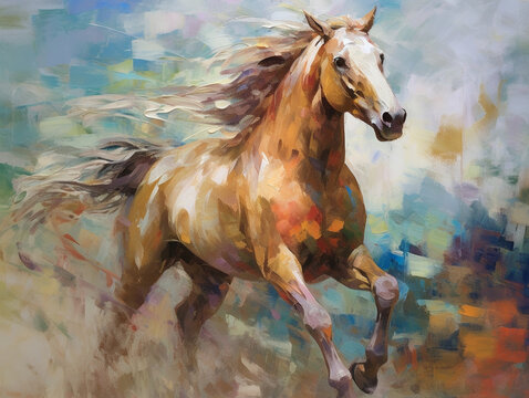 An Impressionist Painting of a Horse | Generative AI