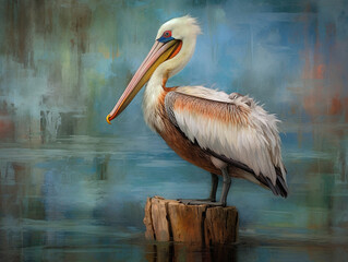 An Impressionist Painting of a Pelican | Generative AI
