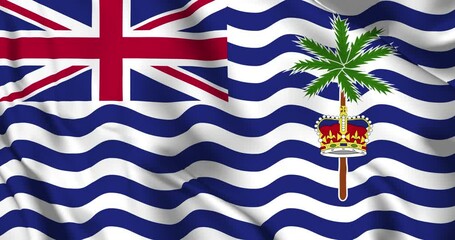 British Indian Ocean Territory flag. British Indian Ocean Territory flag background. 4k 60fps