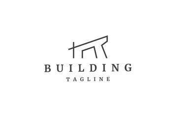 Building logo icon design template flat vector