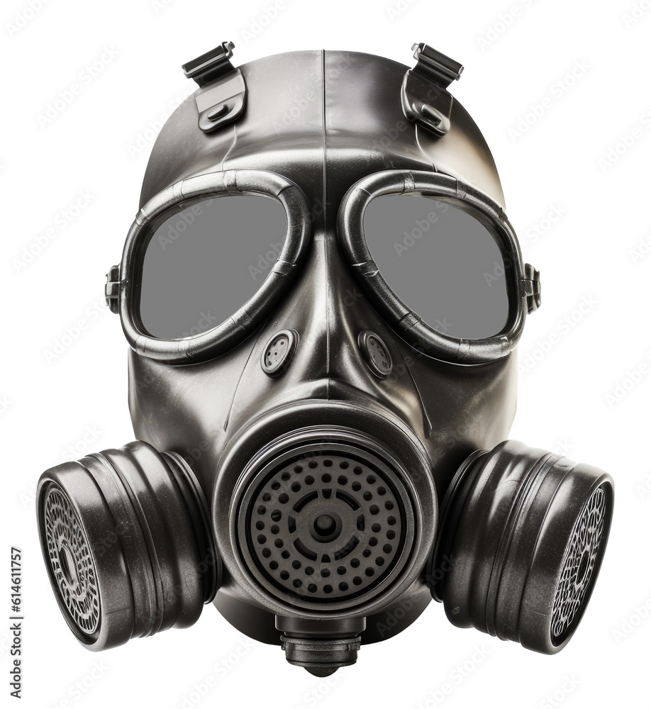 Wall mural gas mask isolated on transparent background - generative ai