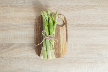 asparagus on a wooden table. healthy food concept.