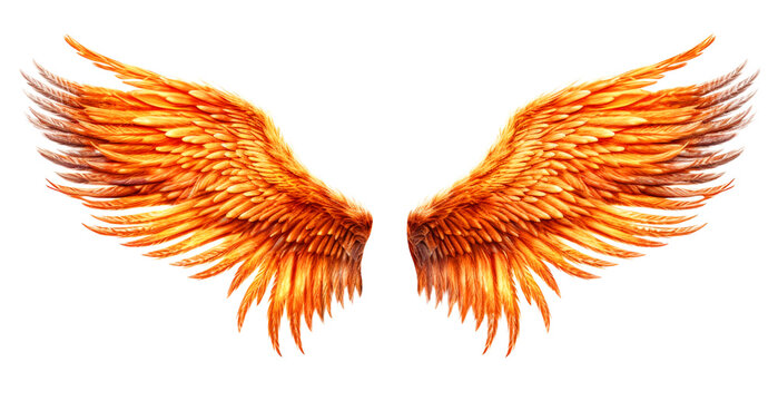 Phoenix Wings Isolated on Transparent Background - Generative AI
