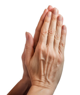 Praying Hands Isolated on Transparent Background - Generative AI
