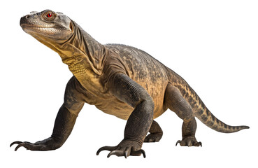 Fototapeta premium Komodo Dragon Isolated on Transparent Background - Generative AI 