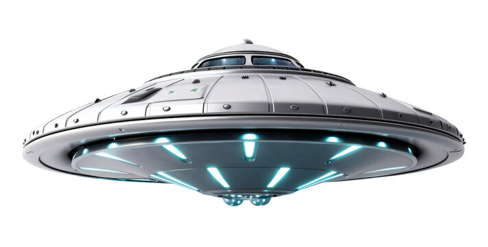 UFO Unidentified Flying Object Isolated on Transparent Background - Generative AI
