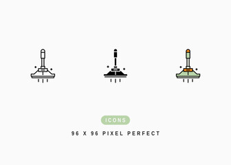 Squeegee Icon. Window Wiper Glass Cleaning Symbol Stock Illustration. Vector Line Icons For UI Web Design And Presentation