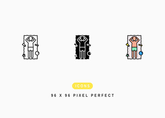 Sunbathing Icon. Man Tanning Relax Symbol Stock Illustration. Vector Line Icons For UI Web Design And Presentation