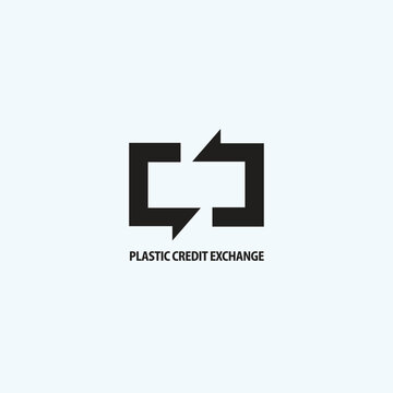 plastic credit exchange logo vector.recycling is a way to reduce the flow of plastic waste into the environment.
