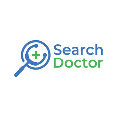 Search doctor logo design vector