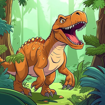 T-rex dinosaurs cartoon illustration