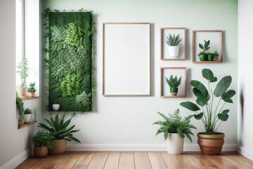 room with window and plant - obrazy, fototapety, plakaty