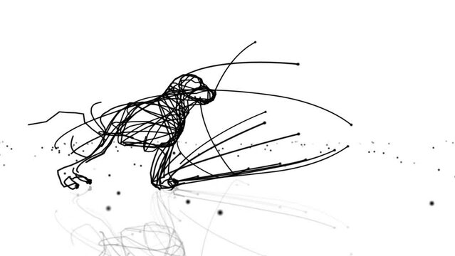 Minimal Abstract Dog Veterinary Lines and Dots
