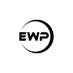 EWP letter logo design with white background in illustrator, cube logo, vector logo, modern alphabet font overlap style. calligraphy designs for logo, Poster, Invitation, etc.