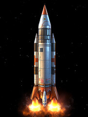 3d rocket render photo