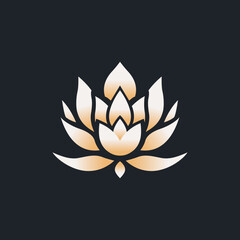 simple minimalistic logo white color lotus flower vector illustration template design