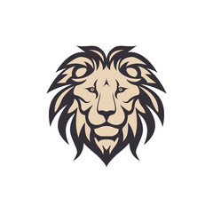 Plakat simple minimalist lion head animal logo vector illustration template design