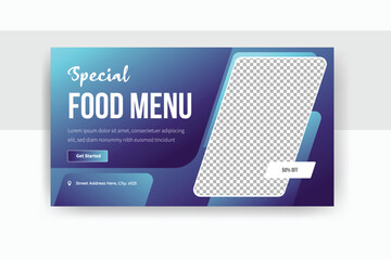 Special food menu YouTube thumbnail design