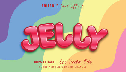 jelly 3d text effect design with colorfull background - obrazy, fototapety, plakaty