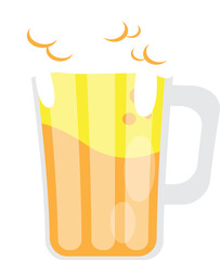 The glass beer png image for party or holiday concept.