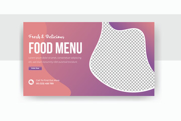 Fresh and delicious food menu YouTube thumbnail design