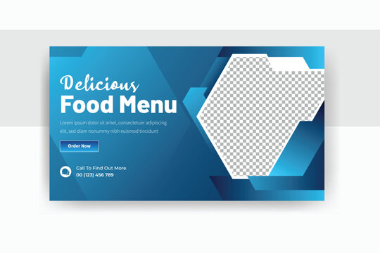 Delicious food menu YouTube thumbnail design