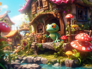 Fantasy house with frog