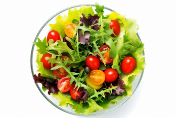 Obraz na płótnie Canvas lunch food vegetable healthy green lettuce vegetarian fresh salad tomato. Generative AI.