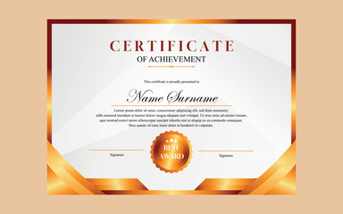 certificate design simple modern a4 luxury certificate blue gold color
