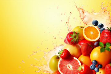 Fototapeta na wymiar apple grape food juice background hookah fruit smoke kiwi ice orange. Generative AI.