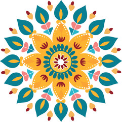 beautiful and colorful mandala art illustration for wall decor, stickers and decoration