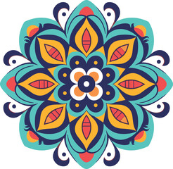 beautiful and colorful mandala art illustration for wall decor, stickers and decoration
