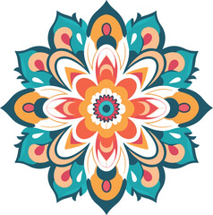 Fototapeta na wymiar beautiful and colorful mandala art illustration for wall decor, stickers and decoration