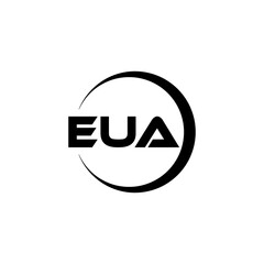 EUA letter logo design with white background in illustrator, cube logo, vector logo, modern alphabet font overlap style. calligraphy designs for logo, Poster, Invitation, etc.