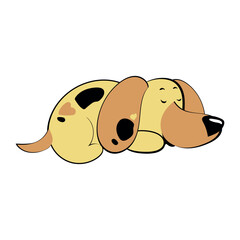 Cute dog print design. Vector illustration design for fashion fabrics, textile graphics, prints. 