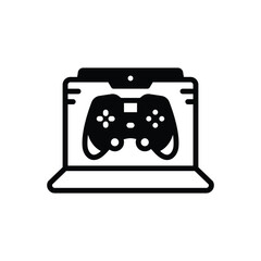 Black solid icon for gaming 