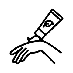 Black line icon for Hand lotion