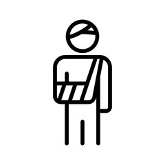 Black line icon for Injury