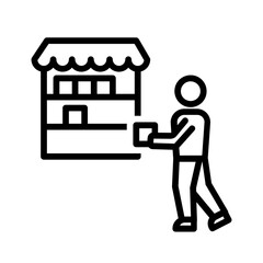 Black line icon for Restocking