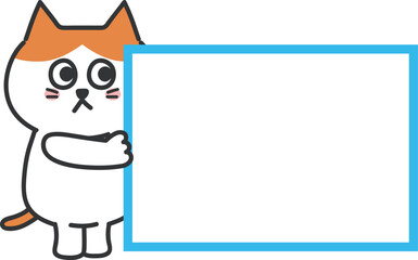 Shut-in orange tabby cartoon cat at home. Vector illustration.