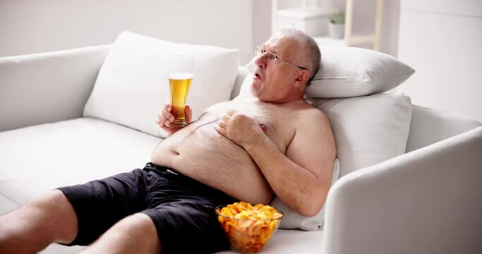 Overeating Junk Food, Drinking Beer