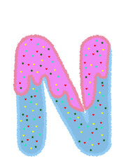 English alphabet ice cream pattern
