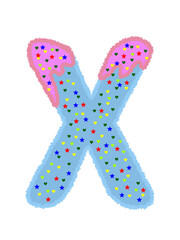English alphabet ice cream pattern