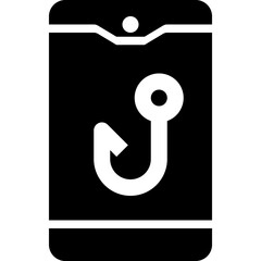 phishing mobile black solid icon