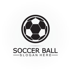 Obraz premium Soccer ball logo design Icon & Symbol Vector Template. football logo design
