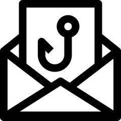 phishing email black outline icon - 614622940